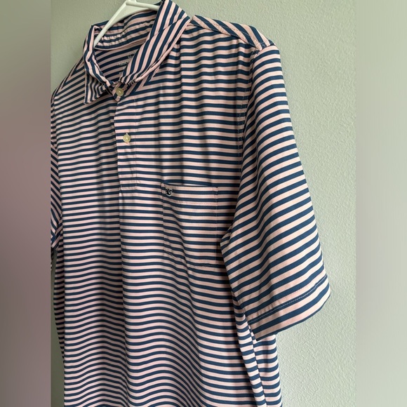 Vineyard Vines Polo Performance Navy blue/pink Striped Polo Shirt M - Picture 3 of 5